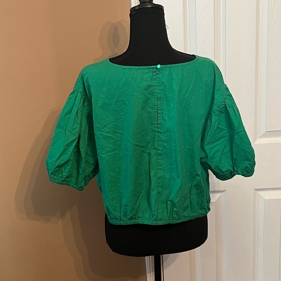 Boohoo Offers Green Puff Sleeve Top Size 20 - Picture 2 of 3
